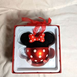 Minnie Mouse Disney Christmas Glass Ornament in box